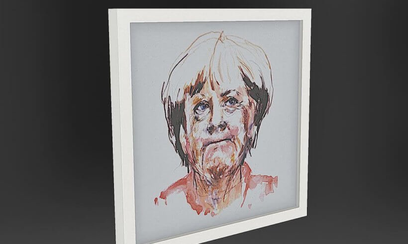 3D Scanned painting from Angela Merkel AR for art presentation