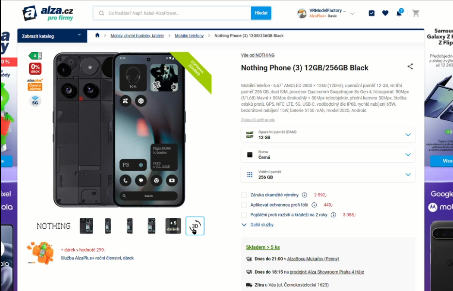 Nothing Phone 3 in 3D