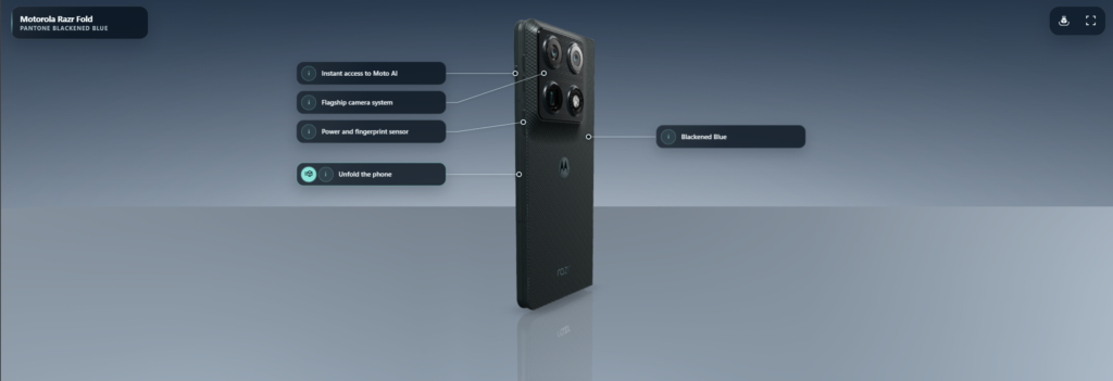 Interactive Product presentation of a mobile phone